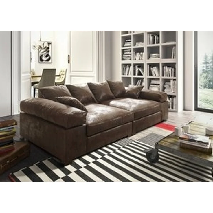 Big Sofa Couchgarnitur Megasofa Riesensofa AREZZO - Vintage Braun – Bild 4