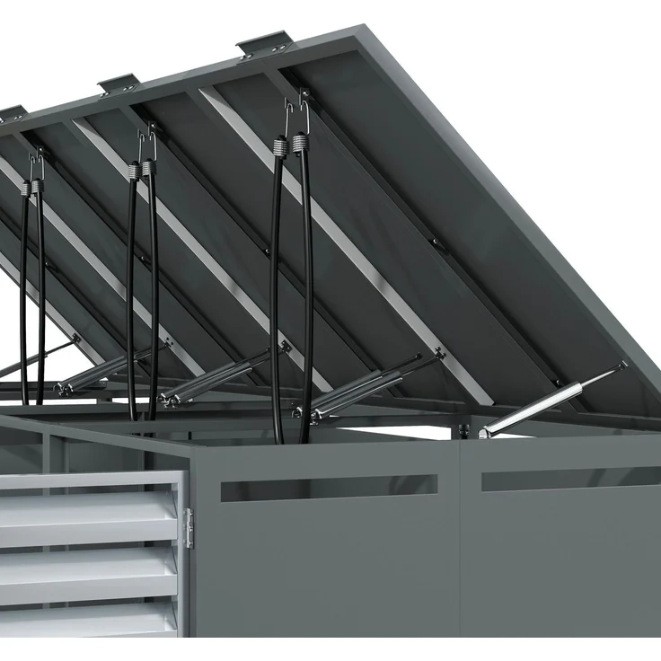 Mülltonnenbox, Mülltonnenverkleidung, 120L 240L, wetterfest, Container, Abfallbehälter, Tonnenhaus, Gartenbox, abschließbare Müllbox (4 Tonnen) – Bild 10