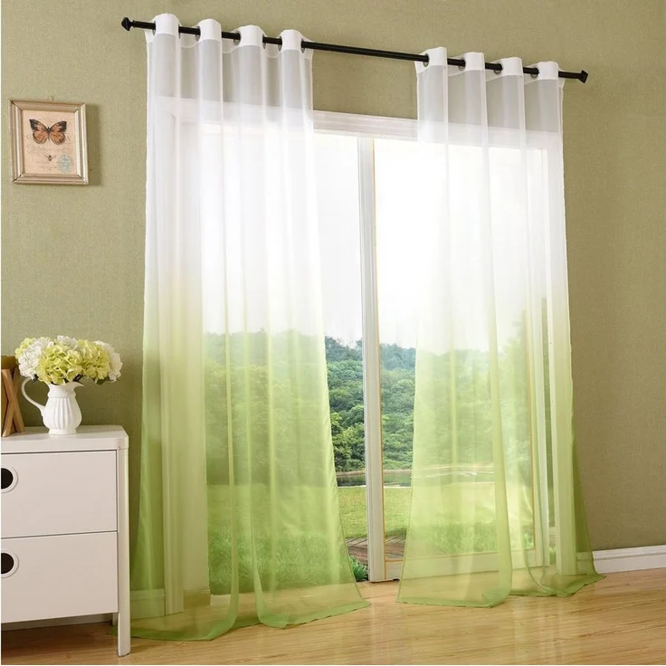 Gardinenbox Gardine (1 St), Ösen, transparent, Voile, Vorhang Farbverlauf Voile 20420 – Bild 2