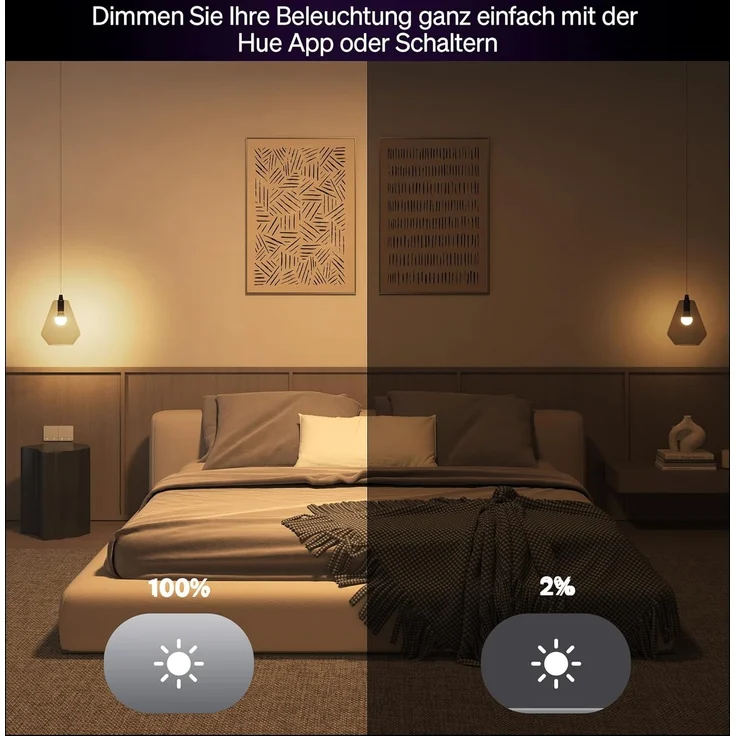 Philips Hue Essential Starter-Set: Bridge + 3 Essential GU10 smarte Lampe + Smart Button, White und Color Ambiance, 2200-6500K, dimmbar, funktioniert mit Alexa, Google Assistant, Apple Home – Bild 4