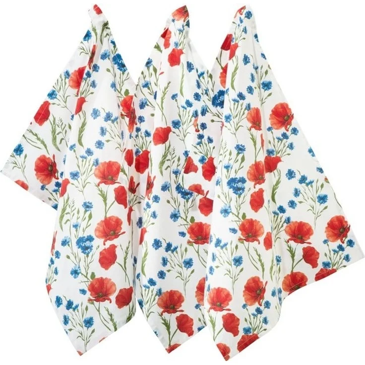 REDBEST Geschirrtuch Geschirrtuch 3er-Pack, Baumwolle Blumen – Bild 2