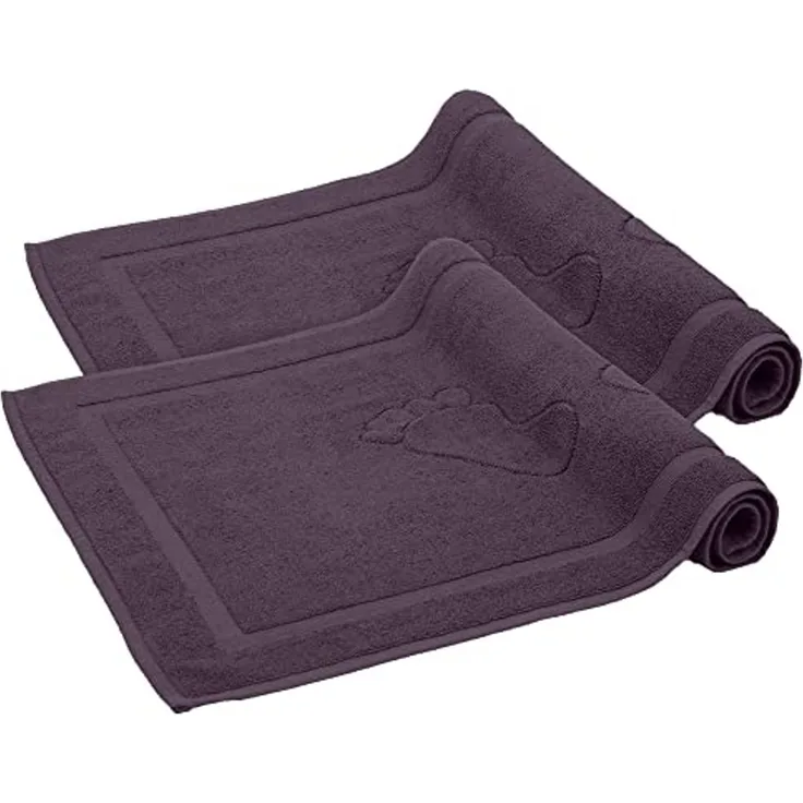 Komfortec Badematte Badvorleger aus 100% Baumwolle, 50x80 cm Duschvorleger, Waschbar Duschmatte, Frottee, Rechteckig, 800 g/m², 2er Set, Saugfähig & Schnelltrocknend