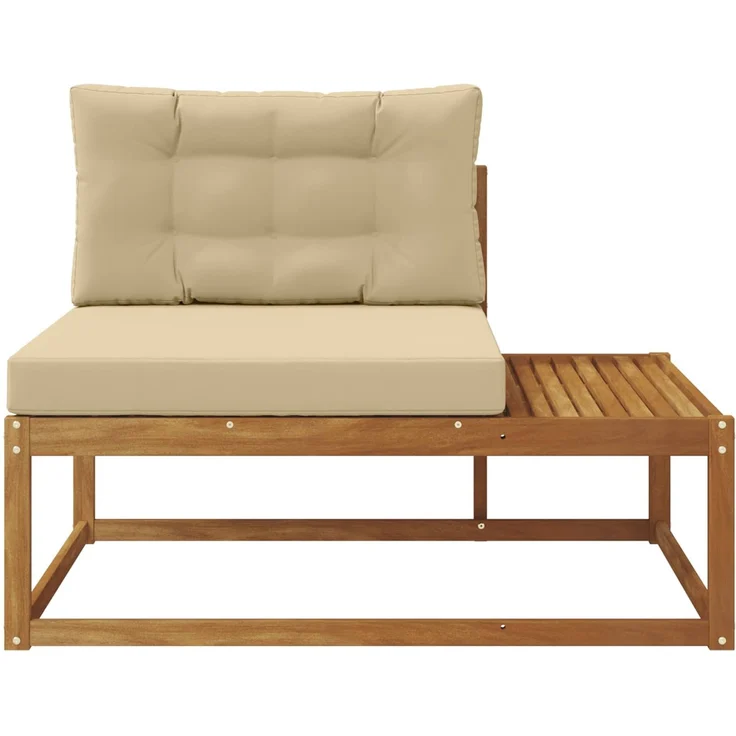 vidaXL Outdoor Endsofa mit Kissen Natur 115 x 83 x 73 cm 900555 – Bild 4