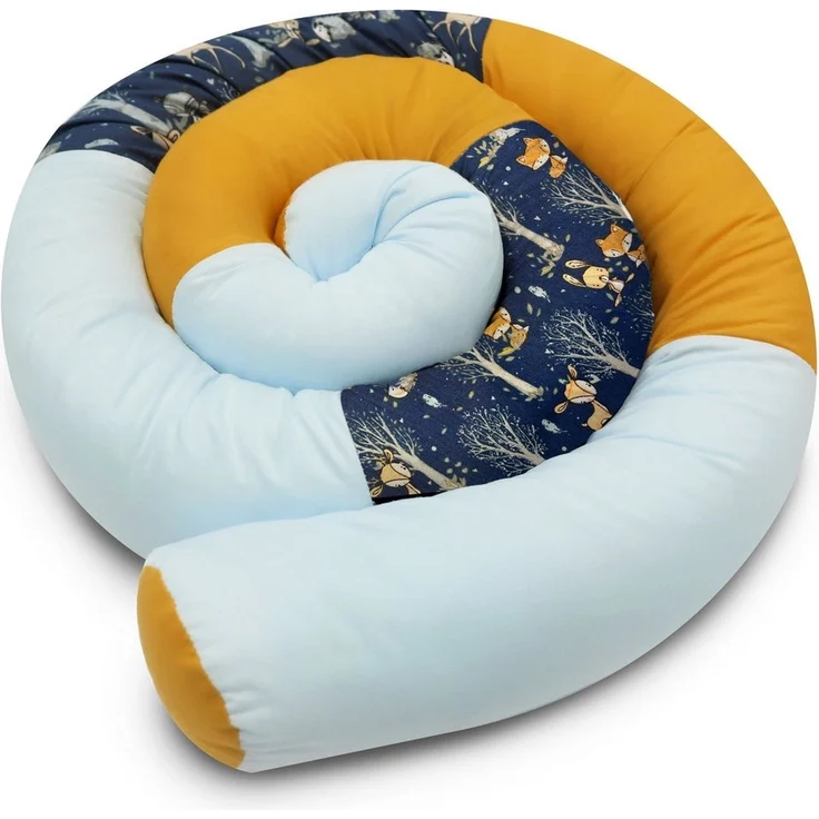 Amilian Nestchenschlange Bettschlange 210cm - Seitenschläferkissen - Nestschlangen, (Schlafkissen - Seitenschläferkissen - Randschutz), Nestchen - Bettumrandung als Kopfschutz - Kantenschutz für Babybett – Bild 5