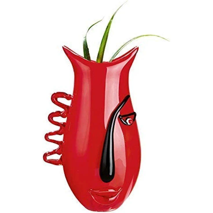 GILDE GLAS art Vase Red Vista, moderne Deko-Vase aus kunstvollem Glas, H 31 cm, Geschenke zur Hochzeit und für Frauen – Bild 2