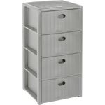 Kreher Rollcontainer mit 4 Schubladen im Rattan Design (Grau), (1 St)