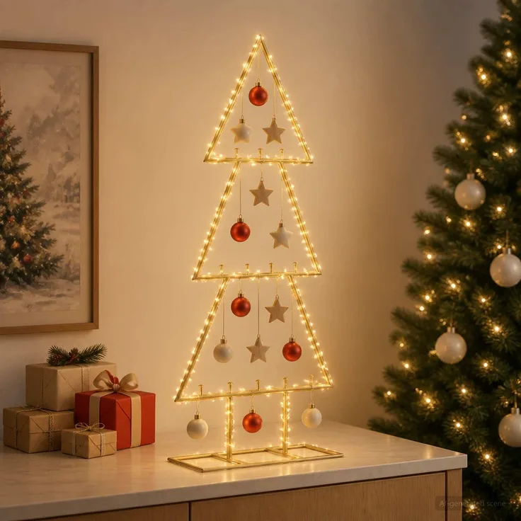 vidaXL Metall Weihnachtsbaum KUOPIO 60 cm Stahl Gold 42053816