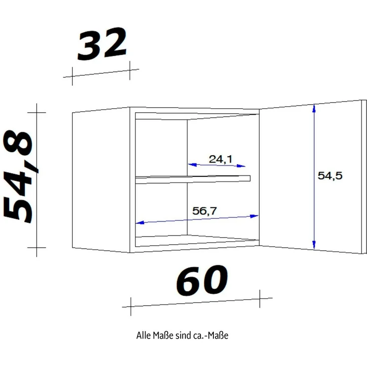 Flex-Well Hängeschrank Florenz (B x H x T) 60 x 54,8 x 32 cm – Bild 2