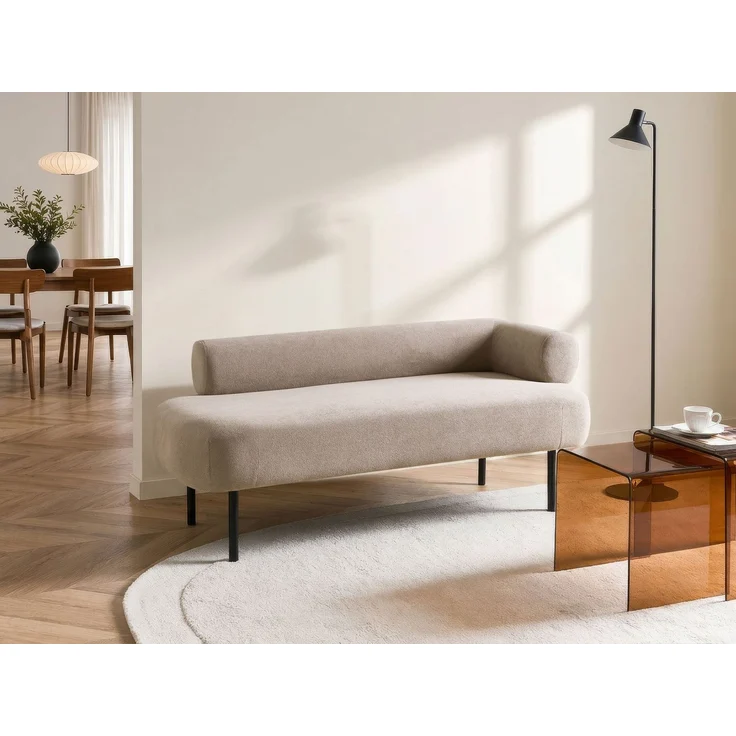 Rechtsseitige Chaiselongue MIRMANDE Stoff Hellbraun – Bild 3
