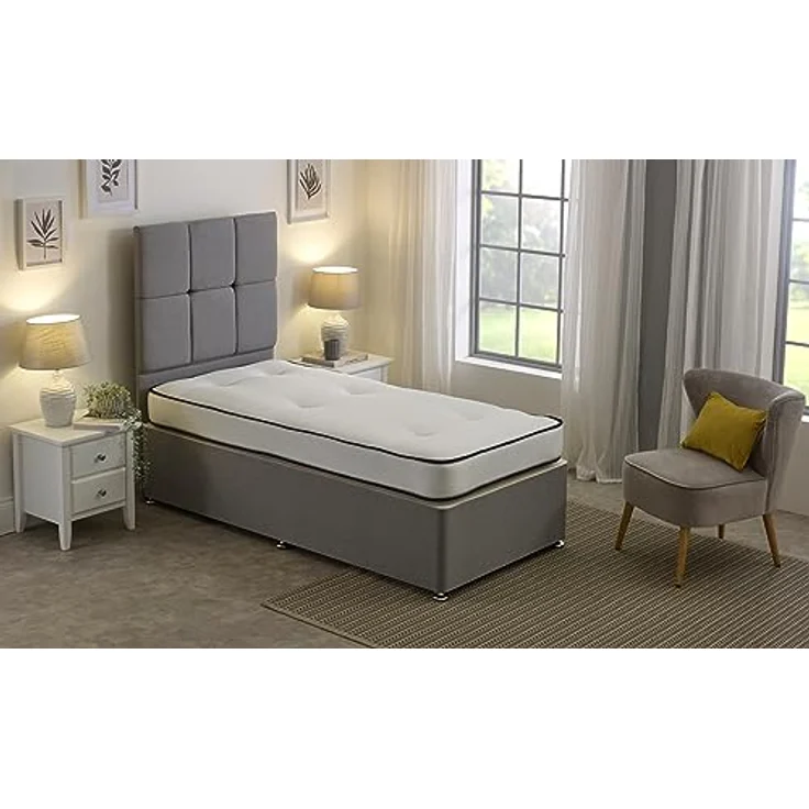 eXtreme comfort ltd Damask Essentials Double Life kleine Einzelbettmatratze (75x190 cm), doppelseitig getuftete Federkernfederung, schaumfreie Komfortfüllung, leicht zu reinigender Damastbezug – Bild 6