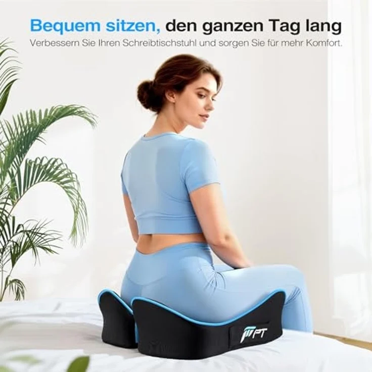 POPOLIC Sitzkissen Sitzkeilkissen für Bürostuhl & Autositz – Ergonomisch 46 x 38 x 10 cm – Bild 3