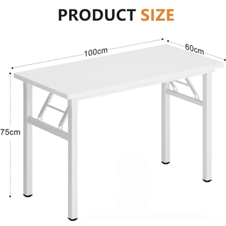 SogesHome Klapptisch Computertisch 100 x 60 x 75 cm PC Tisch Schreibtisch Bürotisch Büroarbeitsplatz für Home Office Verwendung Schreibtisch Esstisch Konferenztisch – Bild 3