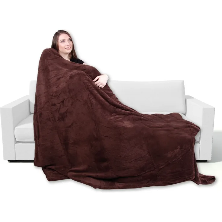 Kuscheldecke supersofte Tagesdecke vielseitig verwendbare Microfaser-Decke, flauschig und anschmiegsam in vielen verschiedenen modischen Farben erhältlich (braun - schokobraun / 220x240 cm)