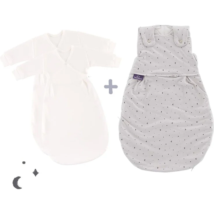 Träumeland Babyschlafsack LIEBMICH 3tlg. Set Moon grau Größe 68/74 – Bild 3
