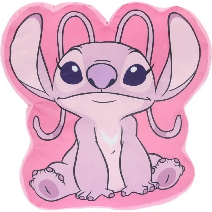 Lilo & Stitch 3D Kissen Angel Design – 40cm Großes Kuschelkissen Dekokissen