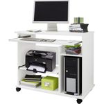 ComputertischSchreibtischPC-Tisch auf Rollen weiß - weiß