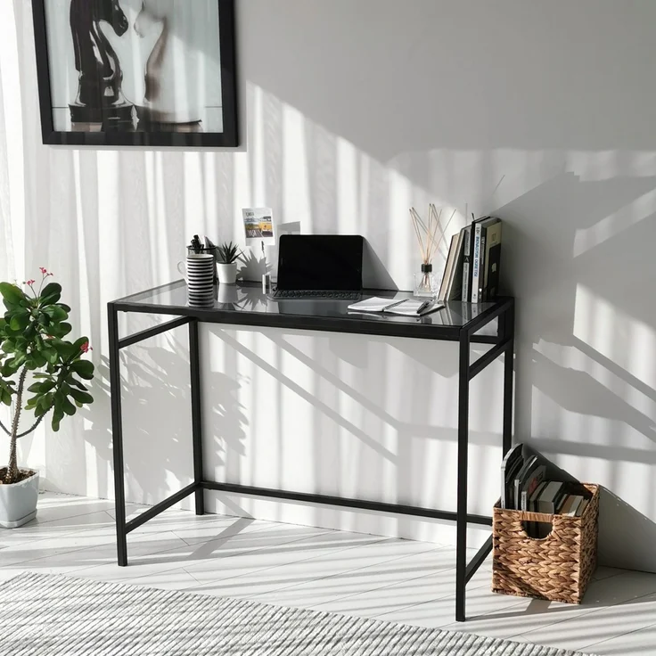 Skye Decor 'Network Çalışma Masası / 100x45cm M100F' Schreibtisch, Schwarz / Rauchgrau, 100 x 75 x 45 cm – Bild 6