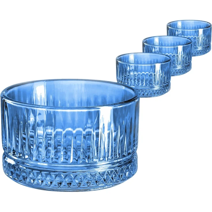 Elysia 4 Tlg. Set Snackschale aus Glas in Blau Servierschale Snackschale Rund – Bild 3