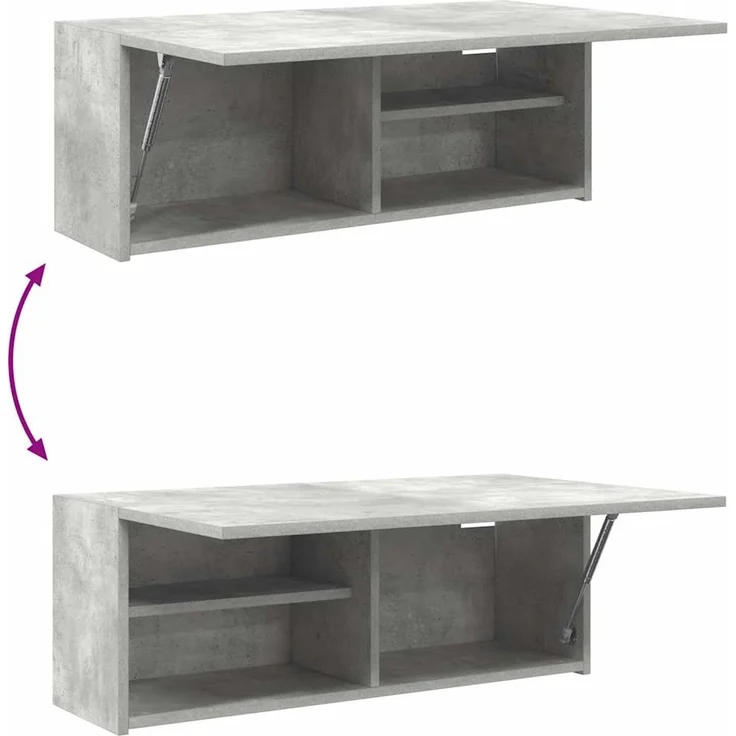 Bad-Wandschrank Betongrau 80 x 25 x 30 cm Holzwerkstoff – Bild 8