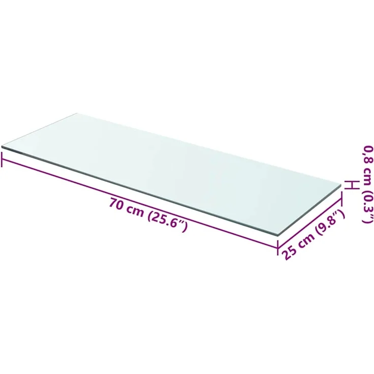 vidaXL Regalboden Glas Transparent 70x25 cm 243830 – Bild 2