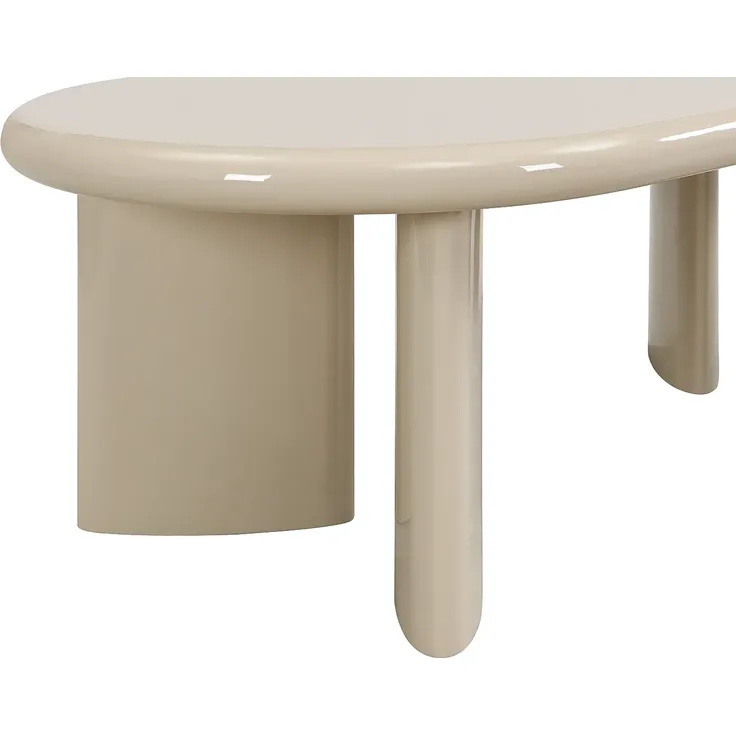 Vente-unique - TABEMI Couchtisch Holz, Platte Beige - B 60 cm x H 40 cm x L 120 cm – Bild 5