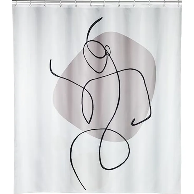 WENKO LADYLINE Duschvorhang 180x200 cm, Weiß/Grau