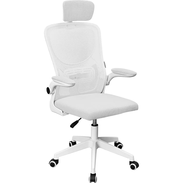 MARSGAMING MGC-ERGOPLUS, Professioneller Ergonomischer Stuhl, Dynamische Lendenwirbelstütze, Atmungsaktives Netz, Höhenverstellbar 115 und 125cm, Klappbare Armlehnen, Verstellbare Kopfstütze, Weiß – Bild 1