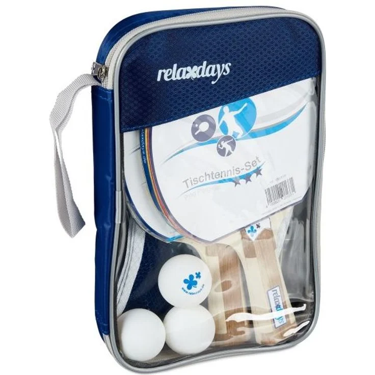 Relaxdays Tischtennis-Set inkl. 2 Schläger, 3 Tischtennisbälle, Tischtennisnetz & Reissverschlusstasche, Kunststoff rot / schwarz – Bild 10