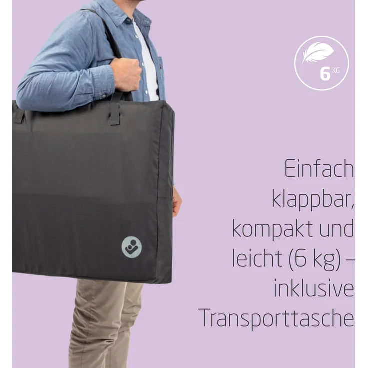 Maxi-Cosi Iris2, 2-in-1 Reisebett Baby, 0-3 Jahre, 0-15 kg, Kompaktes Reisebettchen, 2 Ebenen, Seitliches Einstiegsfenster, Faltbar & Leicht, Matratze Erweiterbar, Umweltfreundlich, Essential Graphite – Bild 4