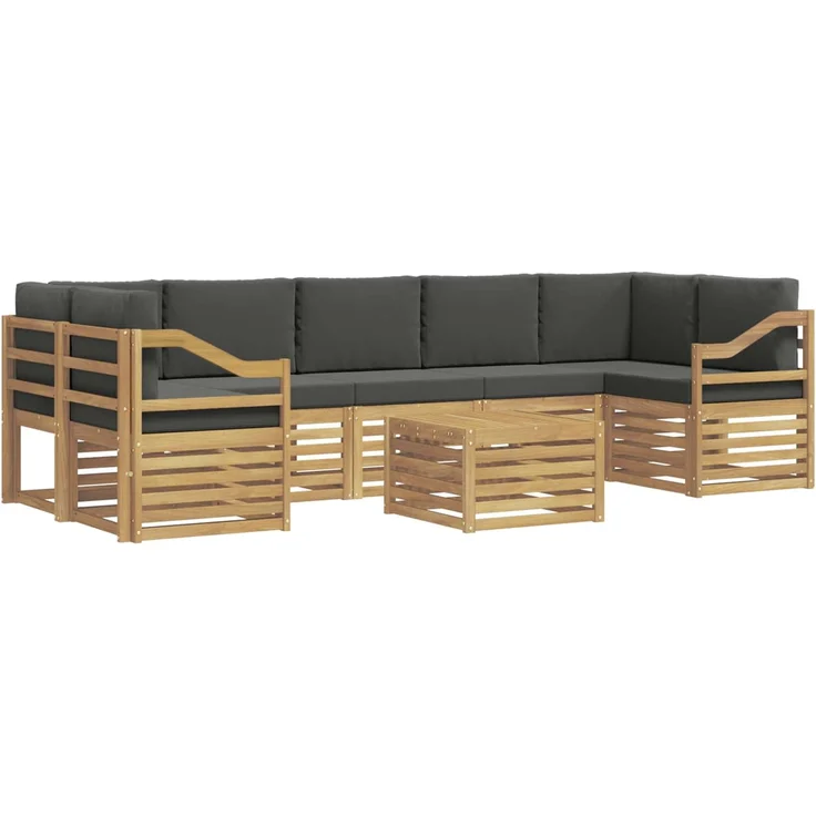vidaXL Outdoor-Sofagarnitur 8 stk. 7-Sitzer Weiß und Anthrazit 3391572 – Bild 2