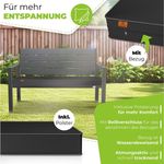 KESSER® Gartenbank mit Kissen – Sitzbank Wetterfest 2-Sitzer Parkbank in Holzoptik Balkonbank für Garten Terrasse Balkon bis 300 kg belastbar UV-beständig inkl. abnehmbarem & waschbarem Polsterbezug Anthrazit / Anthrazit