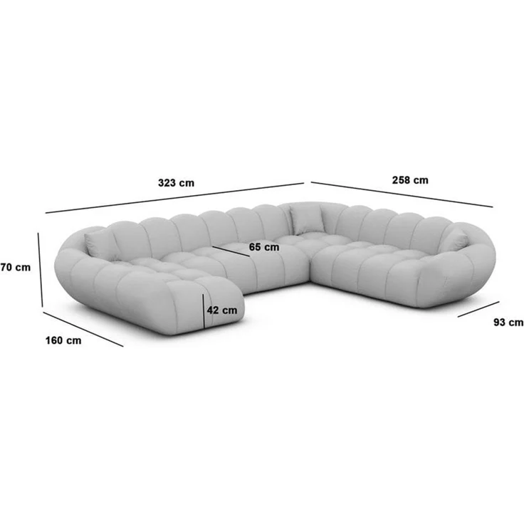 Wohnlandschaft Maleron XXL - Strukturstoff - Dunkelgrau - Rechts – Bild 6