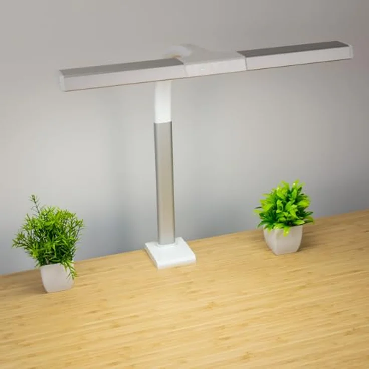 FeinTech LTL00310E LED-Schreibtischlampe, 50 cm breit, dimmbar mit Klemmfuß und flexiblem Schwanenhals, 600 Lumen, 4 Lichtfarben – Bild 3