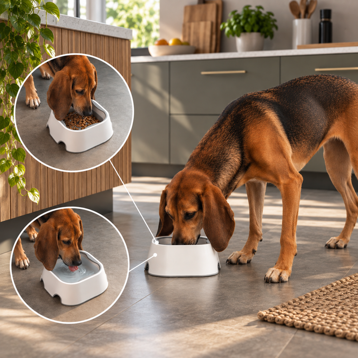 belviona 2-in-1 Anti-Schlabber-Napf, Wassernapf & Anti-Schling-Napf für Hunde und Katzen, rutschfest, 1 L – Bild 3
