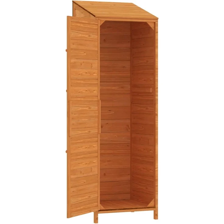vidaXL Geräteschuppen Braun 55x52x174,5 cm Massivholz Tanne 152189 – Bild 6