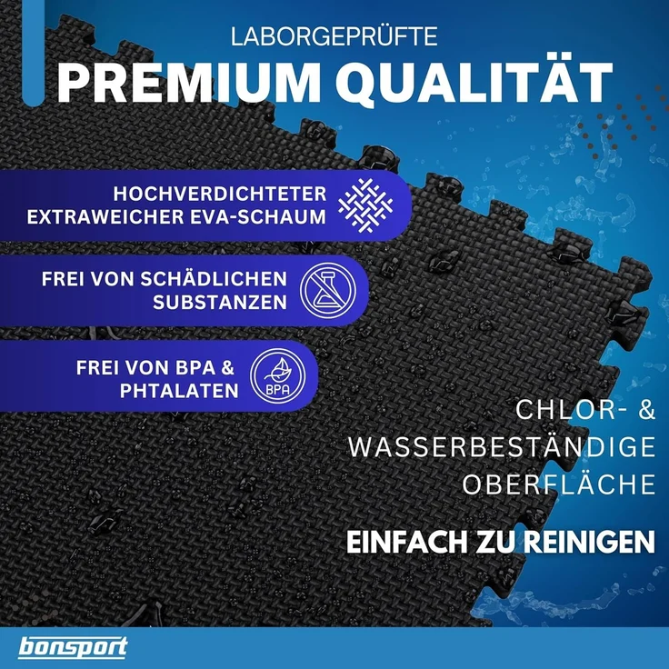bonsport Pool-Bodenschutzfliese Whirlpool Matten Set 240 cm rund, schwarz – Bild 7