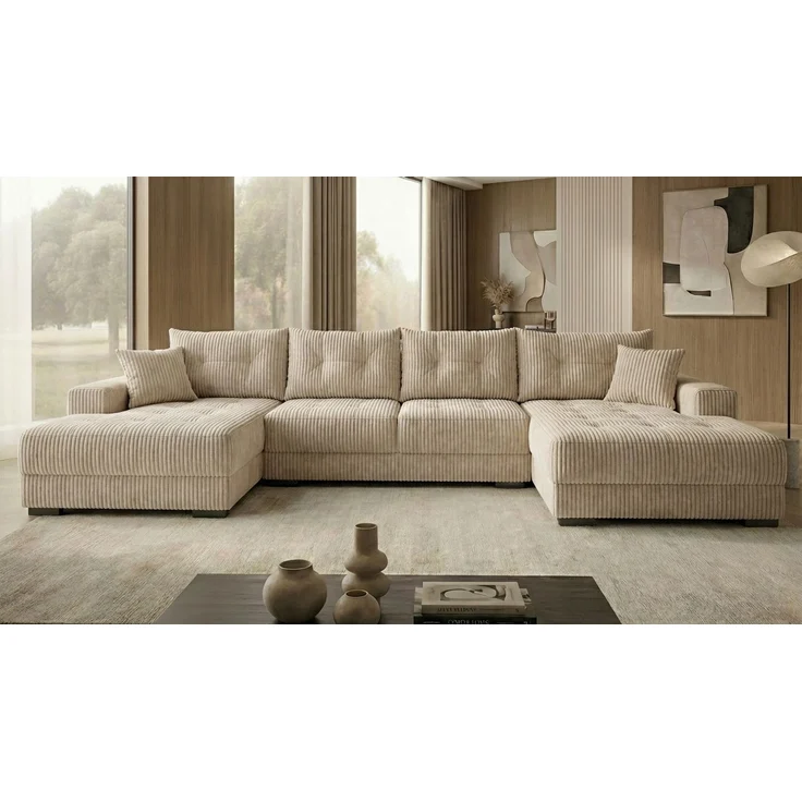 Ecksofa MODENA 320x185 cm – Stoff: ZOOM 02 Farbe: Beige – Bild 3