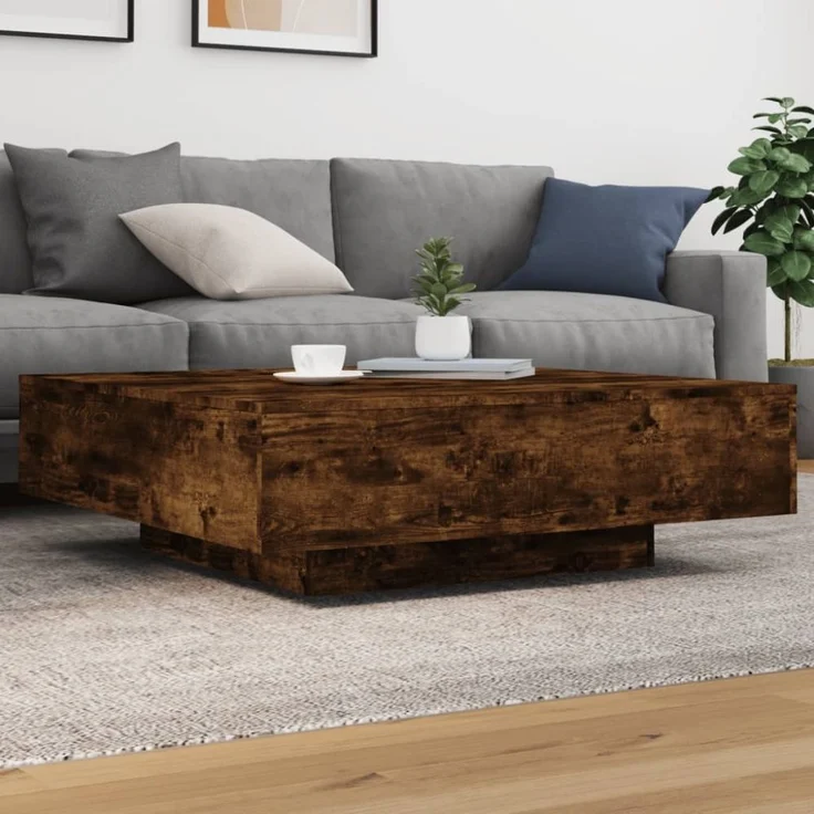 vidaXL Couchtisch Räuchereiche 100x100x31 cm Holzwerkstoff 836599 – Bild 1