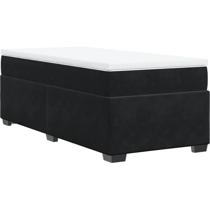 vidaXL Boxspringbett mit Matratze Schwarz 80x200 cm Samt 3285247 – Bild 9