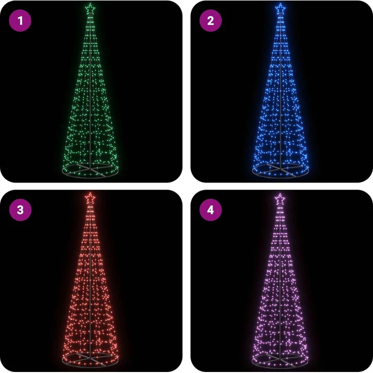 vidaXL LED-Weihnachtsbaum EKENAS 300 cm 390 LEDs RGB Stahl RGB 42050823 – Bild 5