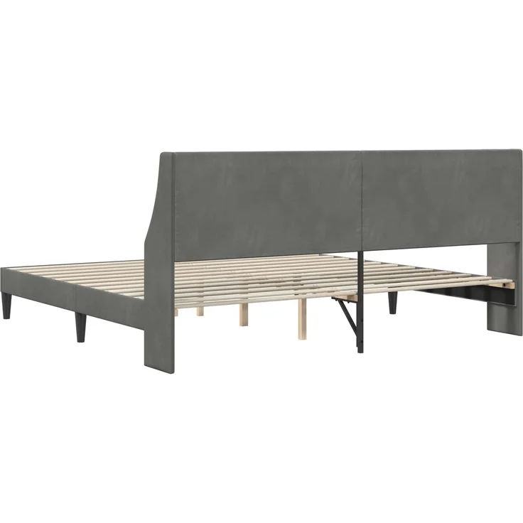 vidaXL Bettrahmen mit Kopfteil Dunkelgrau 183 x 213 cm Samt 42027466 – Bild 6