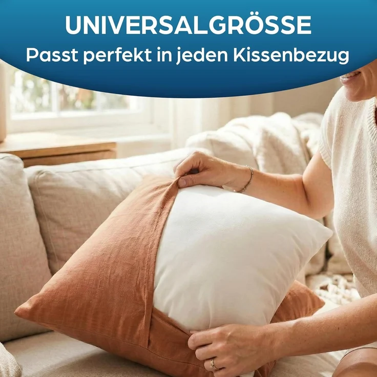 Kissen 40x40 Kopfkissen 4er Set Dekokissen für Bett und Sofa Innenkissen Hypoallergene Sofakissen Anti-Milben Weiche Zierkissen mit Kissenbezug Baumwolle und Polyest. Abnehmbar und Waschmaschinenfest – Bild 5
