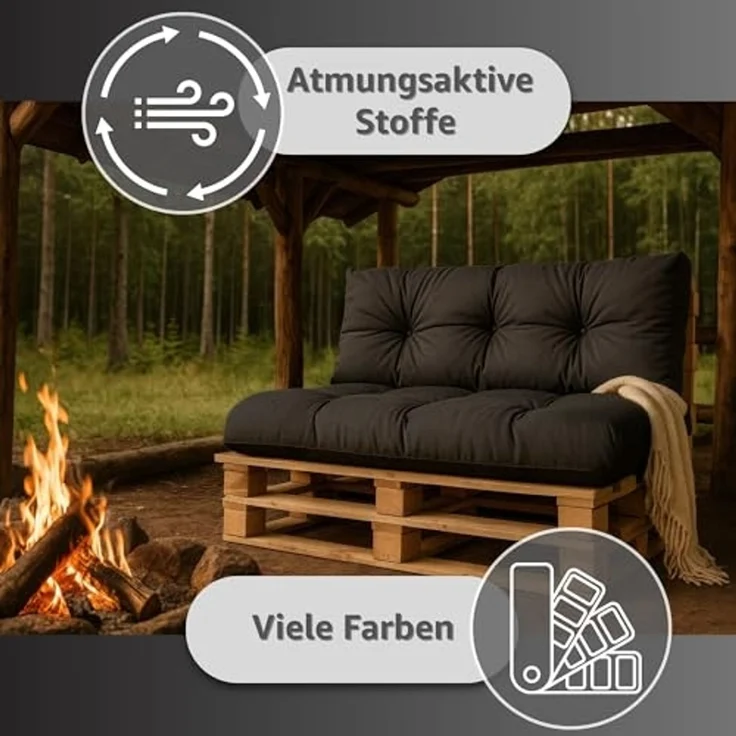 Amazinggirl Palettenkissen Outdoor Kissen Rückenkissen 40x120 cm - Auflagen für Paletten Europaletten Palettensofa und Palettenmöbel Palettenpolster Braun – Bild 5