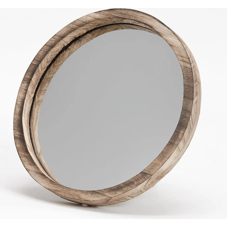 BOLTZE Spiegel Jones 3er Set, aus Holz, Rund, Braun, Landhaus Design – Bild 8