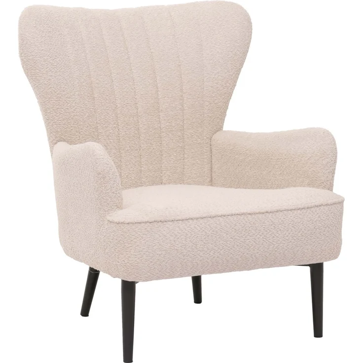 Lounge-Sessel HWC-K37, Cocktail-/Ohrensessel Polsterstuhl Retro Vintage Stoff Chenille (500g/m²) ~ creme-beige – Bild 9