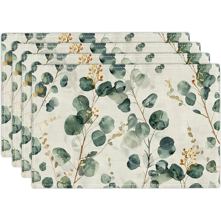 ABC Sommerliche eukalyptusgrüne Tischdecken, 30 x 45 cm, waschbar, für Frühlingsdekoration, Küche und Partys – Bild 1