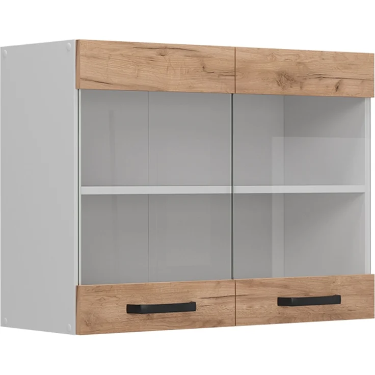 Küchenfront R-Line Goldkraft Eiche 79.2 x 59 cm Möbelfront für den Hängeglasschrank Vicco – Bild 5