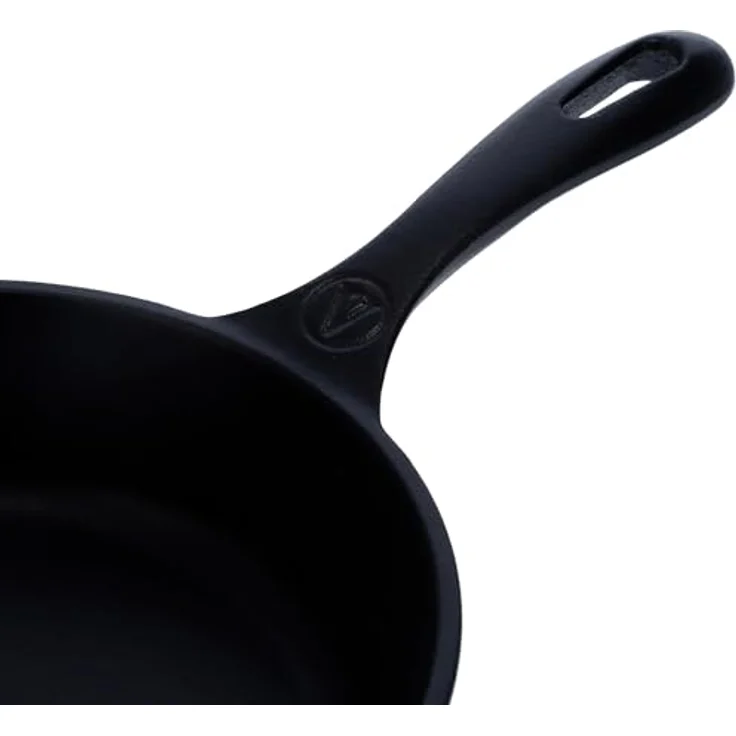 Victoria SKL-210 Cast Iron Skillet. Frying Pan with Long Handle, 10, Black – Bild 14