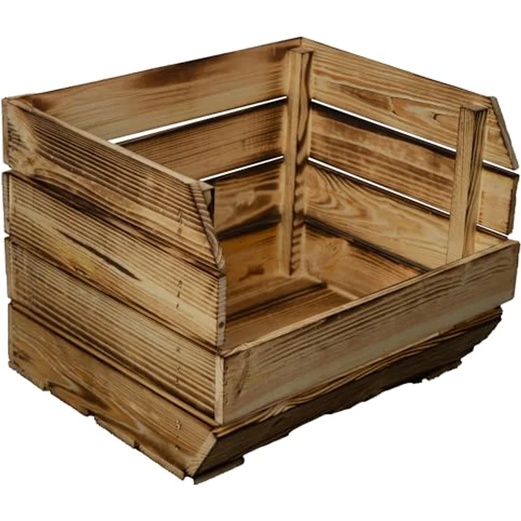 Kistenkolli Altes Land Allzweckkiste 3er Set Küchenregal 40x33x30 cm in geflammt Gemüsekiste Obsthorde (Spar-Set) – Bild 5