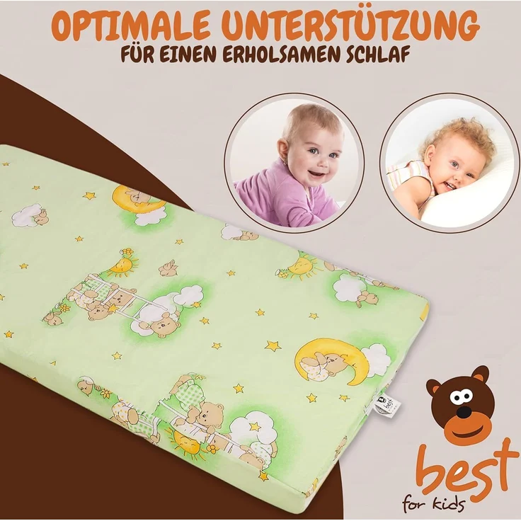 Kindermatratze, Best for Kids, 6 cm hoch, (Set), 60x120 cm, Bezug aus Baumwolle, Hergestellt in der EU – Bild 4